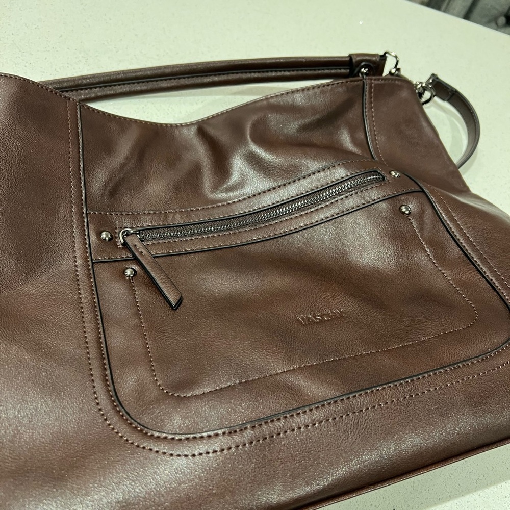 Chocolate Leather Shoulder Bag